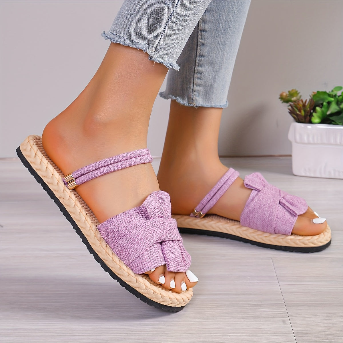 Women's Sandals With Solid Color, Comfortable And Lightweight, Suitable For Two Ways Of Wearing On Holiday, Perfect For Summer Beach Walks.