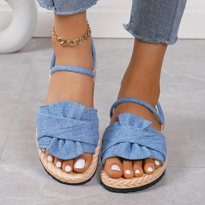 Women's Sandals With Solid Color, Comfortable And Lightweight, Suitable For Two Ways Of Wearing On Holiday, Perfect For Summer Beach Walks.