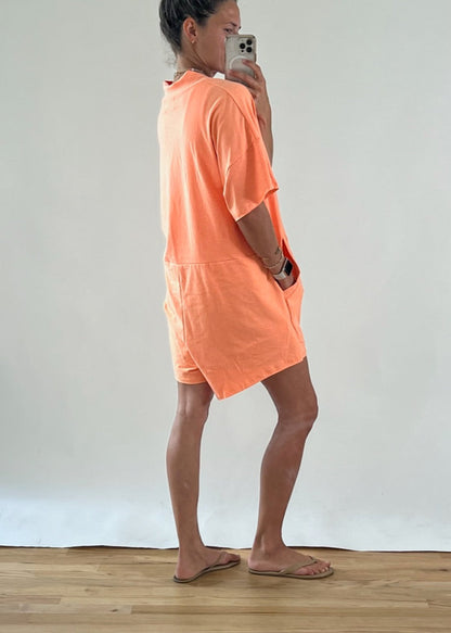 Neon Orange Relaxed Fit Romper