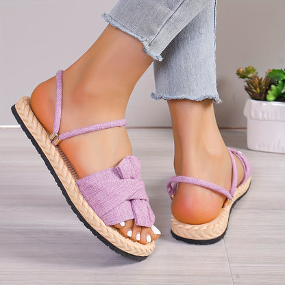 Women's Sandals With Solid Color, Comfortable And Lightweight, Suitable For Two Ways Of Wearing On Holiday, Perfect For Summer Beach Walks.