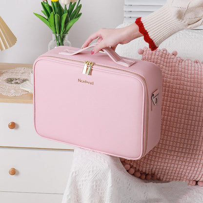 On-the-Go Beauty: Rechargeable LED Makeup Case with Mirror