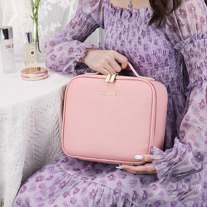 On-the-Go Beauty: Rechargeable LED Makeup Case with Mirror