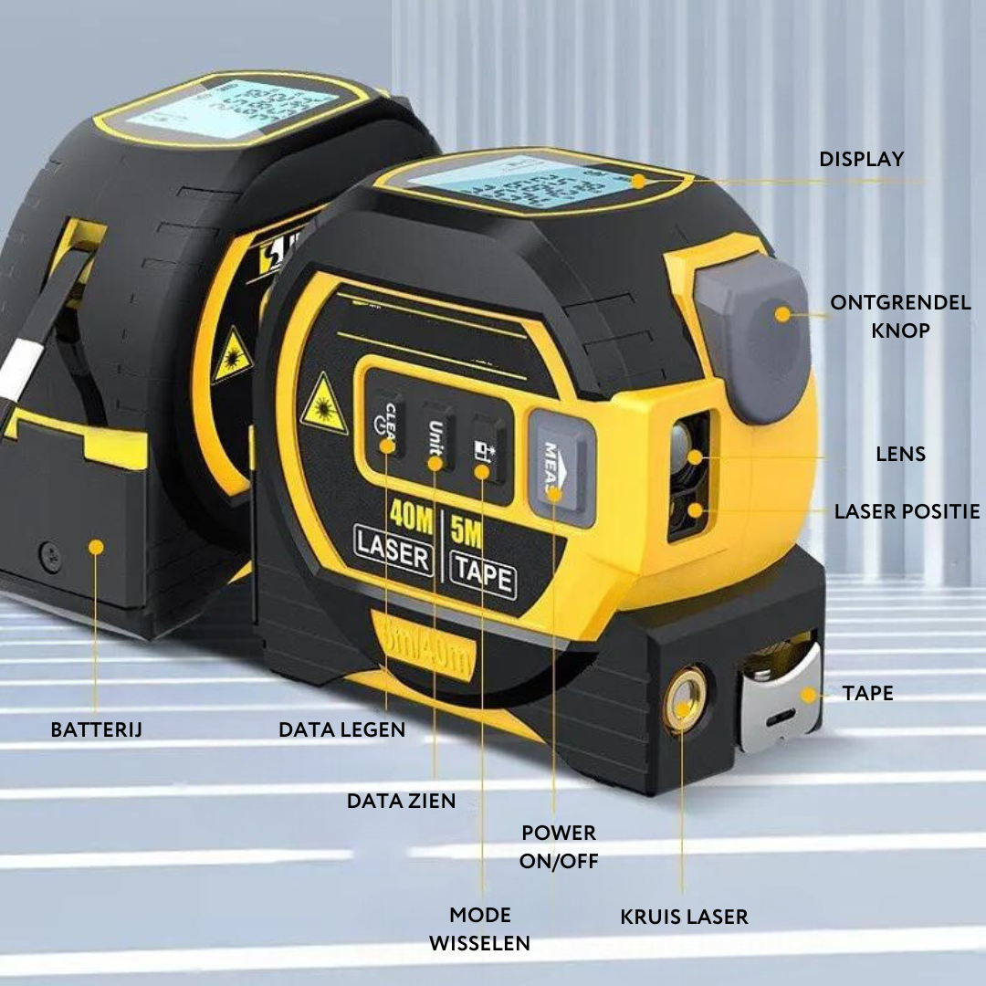 InfralaserTape - 3-In-1 Infrared Laser Tape Measure 