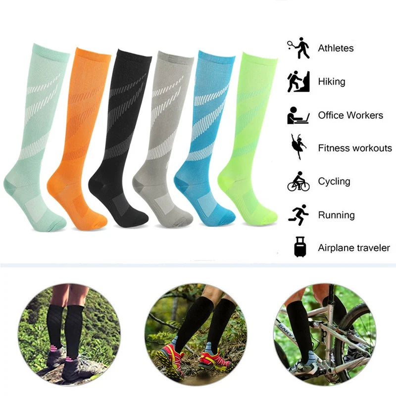 Spataderen Sokken Compressie Kousen Verpleegkundige Sport Fietsen Sokken Voor Diabetici Running Gift Voor Mannen Diabetes Natuur Wandelen