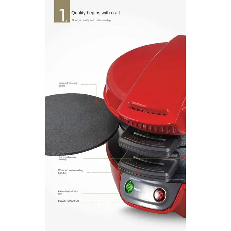 Hamburger Press Hamburger Patty Maker Non-Stick Multifunctional Hamburger Omelet Steak Breakfast Sandwich Machine Eu Plug Durable 