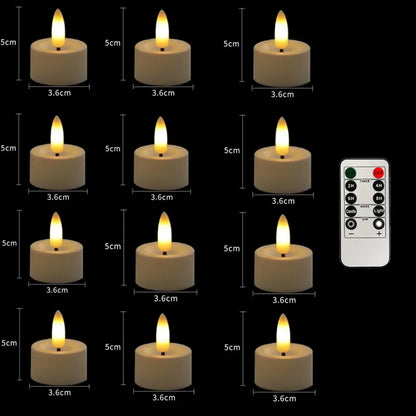 Led Flameless Flickering Battery Operated Tea Lights Candles with Remote Votive Candles Valentine's Day Wedding Christmas Decor 