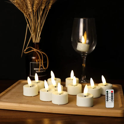Led Flameless Flickering Battery Operated Tea Lights Candles with Remote Votive Candles Valentine's Day Wedding Christmas Decor 