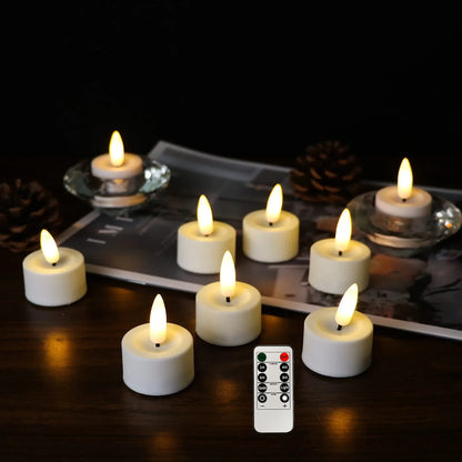 Led Flameless Flickering Battery Operated Tea Lights Candles with Remote Votive Candles Valentine's Day Wedding Christmas Decor 