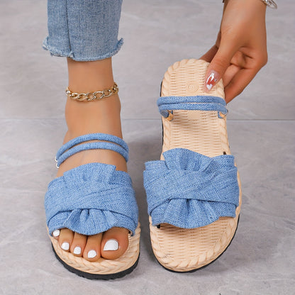 Women's Sandals With Solid Color, Comfortable And Lightweight, Suitable For Two Ways Of Wearing On Holiday, Perfect For Summer Beach Walks.