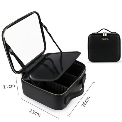 On-the-Go Beauty: Rechargeable LED Makeup Case with Mirror