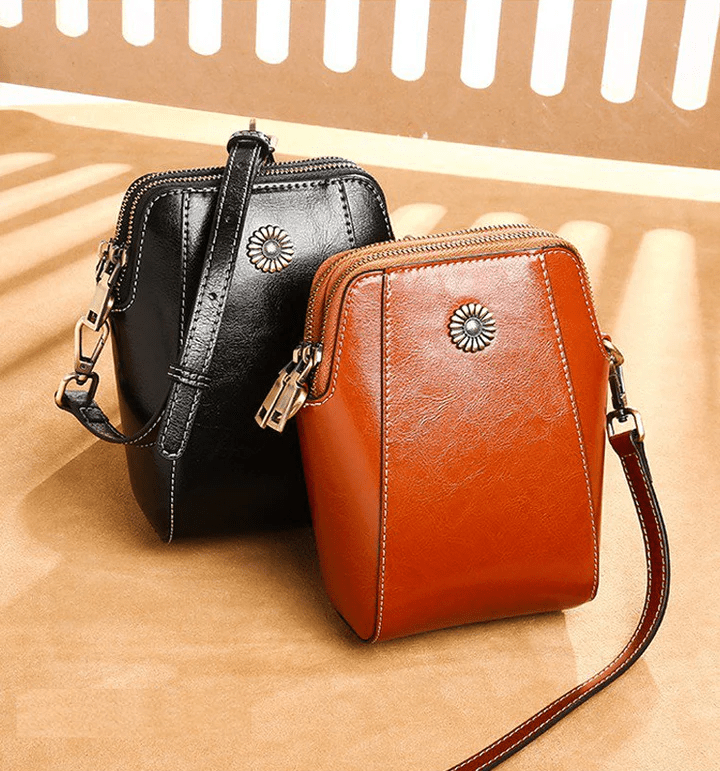 Retro Crossbody Leather Bag™ | Stijlvolle schoudertas